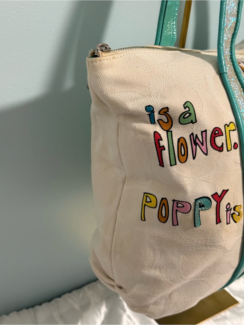 Y2K!!! Coach RARE” Multicolor Poppy Script Tote! 🥳🥳❌❌ - Picture 15 of 16